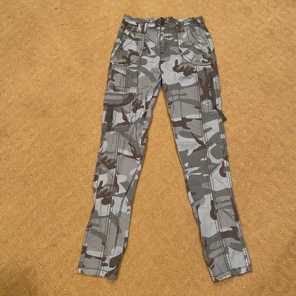Marrakech for Anthro Harry stretch Poplin pant, SZ 26, Denim camo - Picture 2 of 6